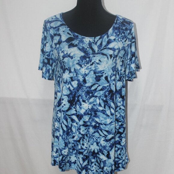 Cable & Gauge Tops - Cable & Gauge Blue & White Open Back Top